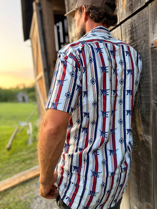 Short sleeve Cream N’ Red Striped Showshirt
