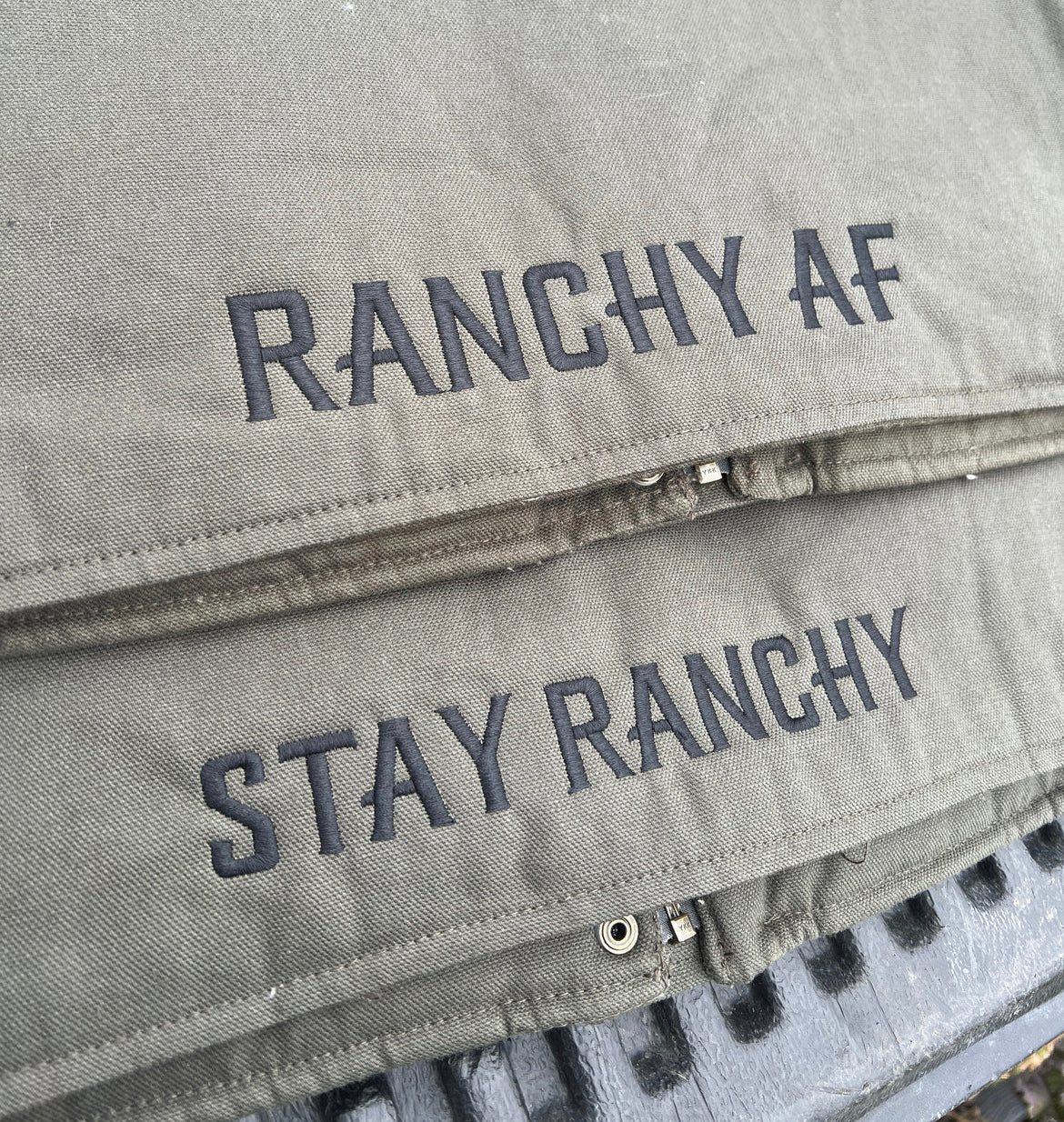 MENS Ranchy Tough Olive Black Quilt Lined Vest **Seasonal**