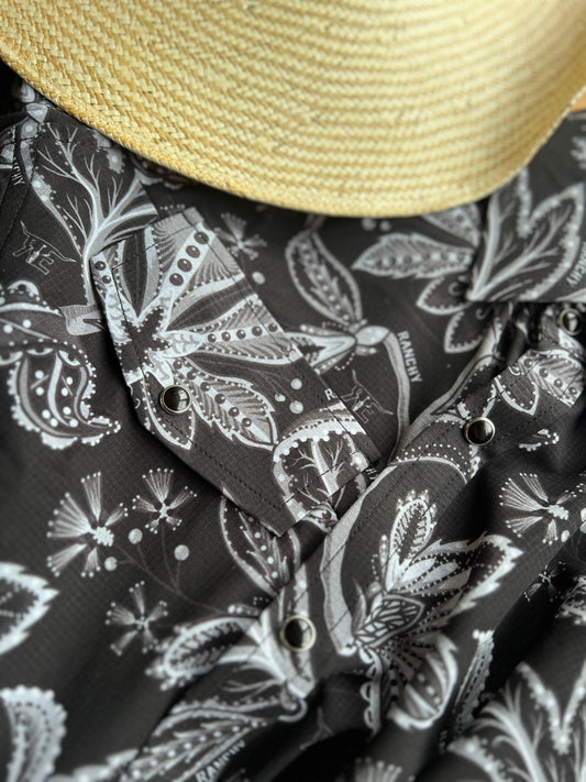 Adult Black Paisley Showshirt