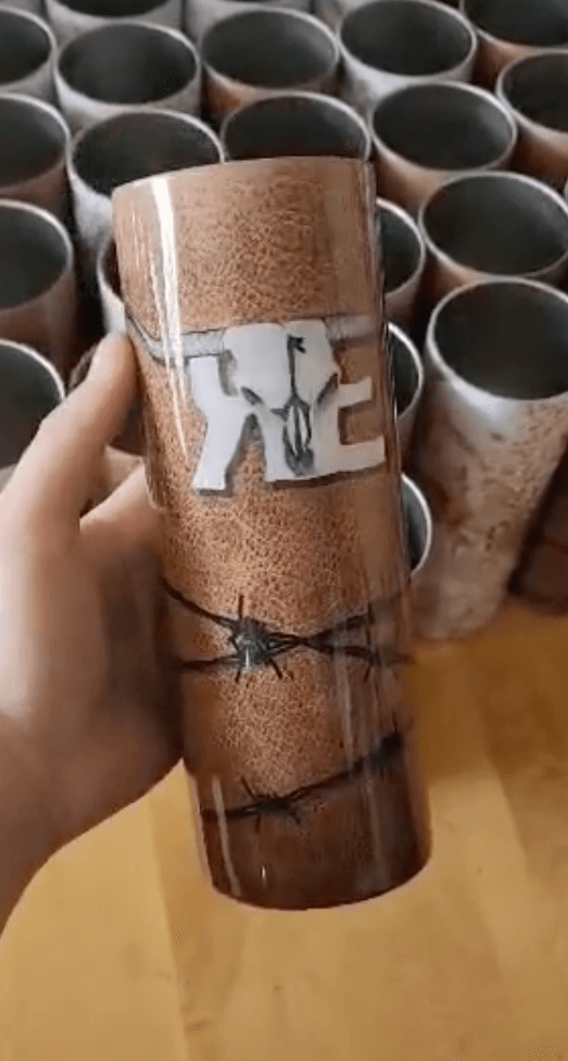 Royal Exclusive Leather Large Tumbler Barbed Wire - The Ranchy Equestrian